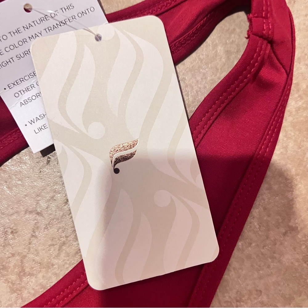 Fabletics Cacey Racerback Dress side slither tricot fabric scarlet red size XL - Picture 3 of 13